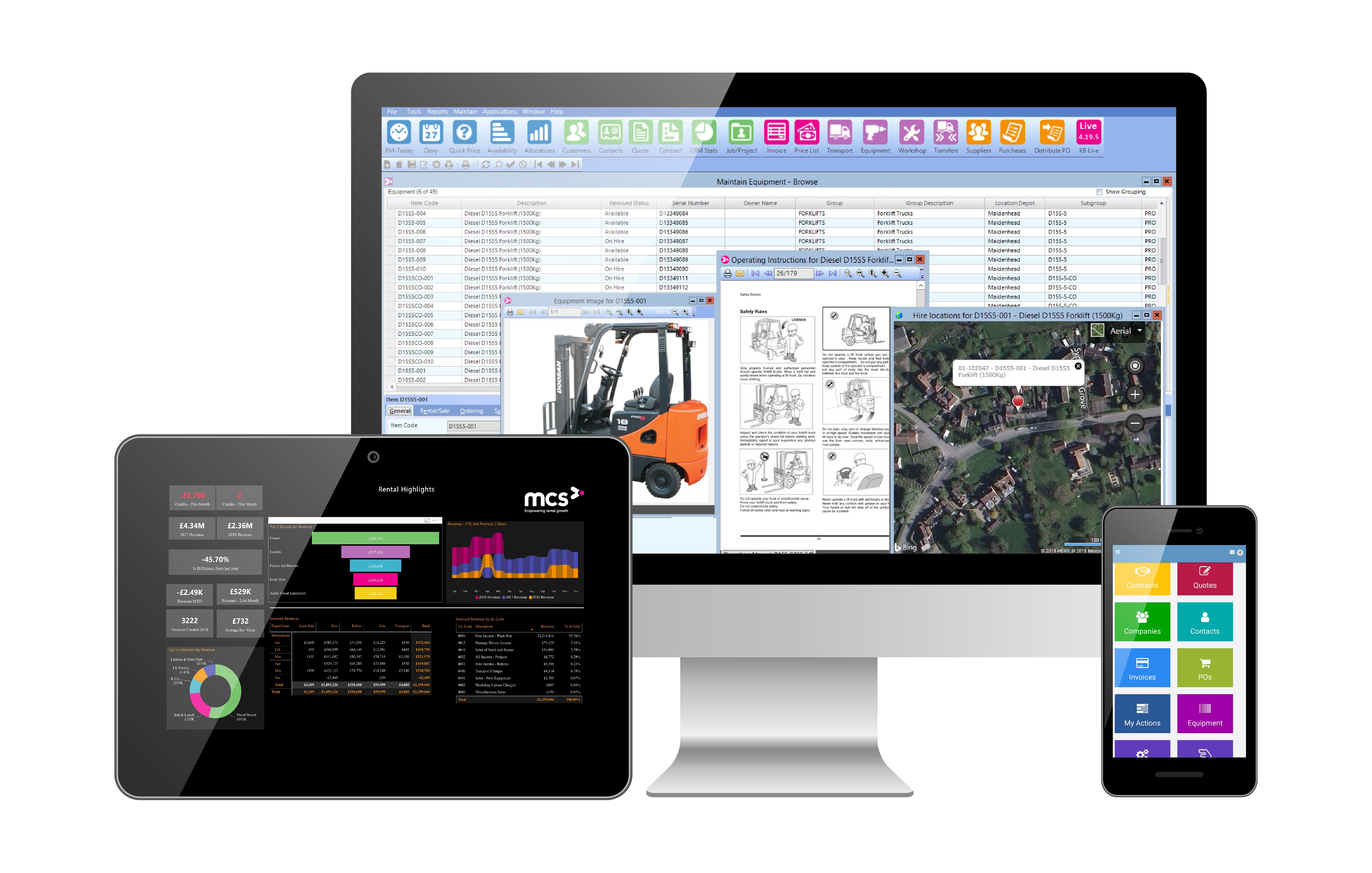 screenshot of MCS Rental Software